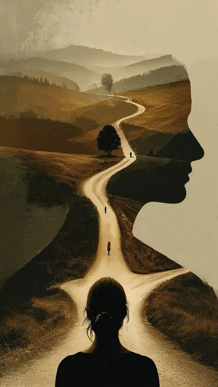 A winding path silhouette, echoing the journey ahead